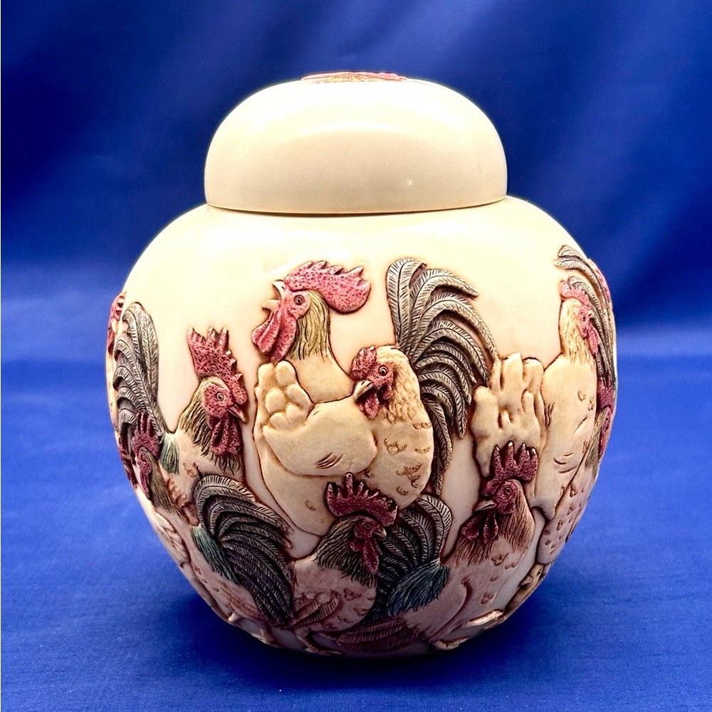 Jardinia Rooster Jar Home to Roost  Farmhouse